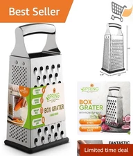 Large Stainless Steel Cheese Grater 4-Side Kitchen Food Shredder Veggie Carrot