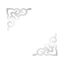 2 Pcs Hollow Mirror Wall Stickers (Silver Tone, 7.9 x 7.9")