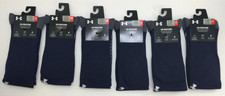 Under Armour Team Cushioned Soccer Socks, M 7-8.5, W 6-10, Navy Blue 6 PAIRS