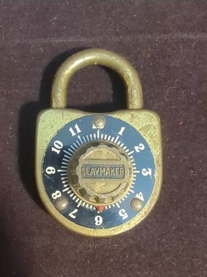 Collectible Vintage Gold Slaymaker Unique Combination Lock USA *No Combination* 