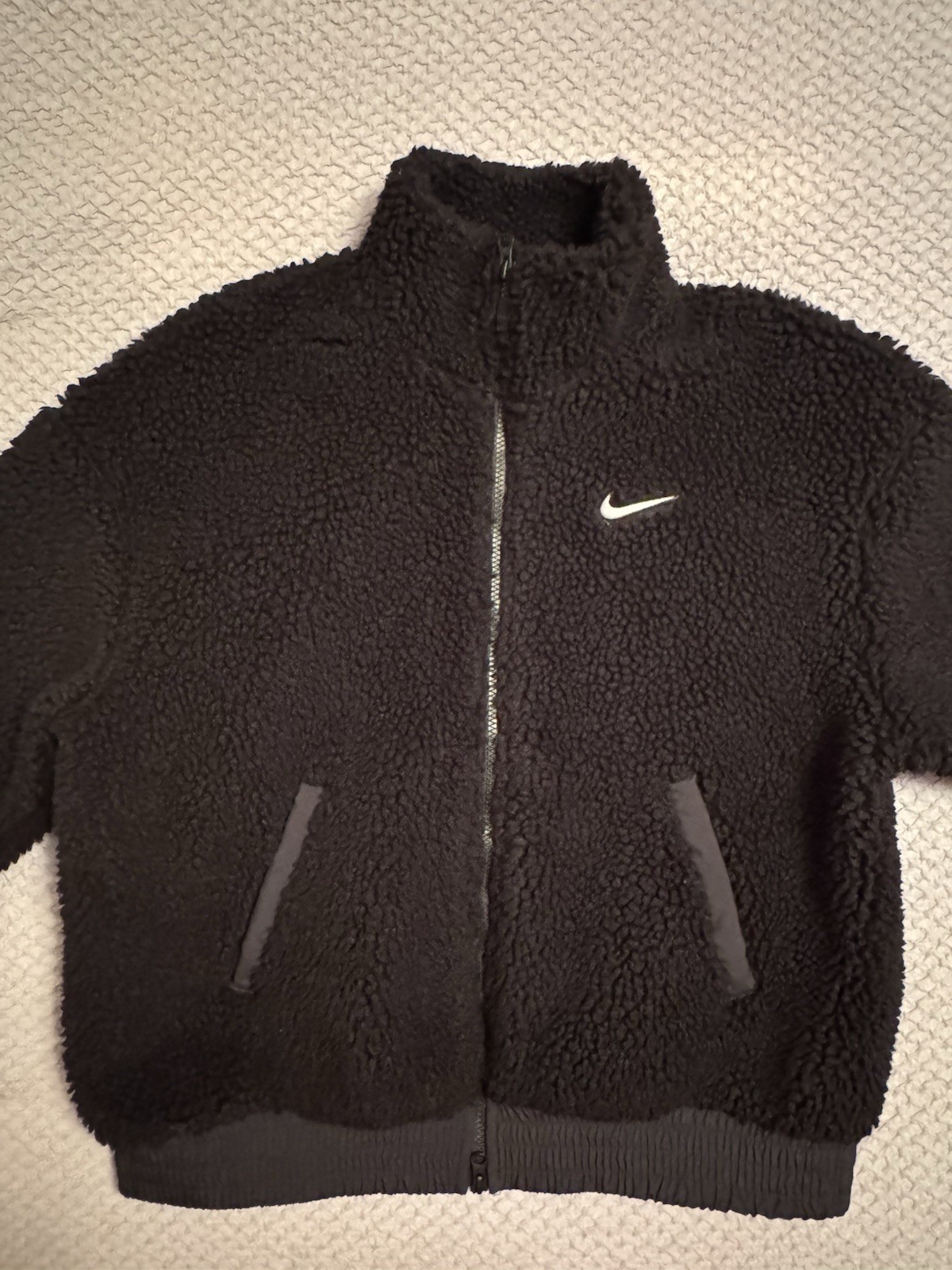 Nike Women's M Swoosh Sherpa Sportswear Jacket Zip Black DR5628-010 thumbnail 5
