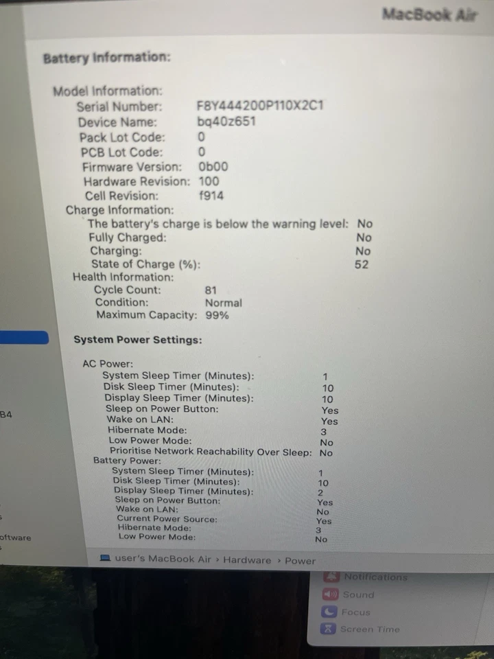 Apple MacBook Air 13 Inch 2024 M3 16gb Ram 512gb SSD 99% Battery Health - Image 3 of 4