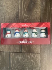 Hallmark Let It Snowmen Christmas Tree Mini Ornament 5 Pc Set Gary Head New