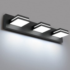 SineRise LED Modern Bathroom Vanity Light Fixtures 3-Light, 24-Inch Matte Black