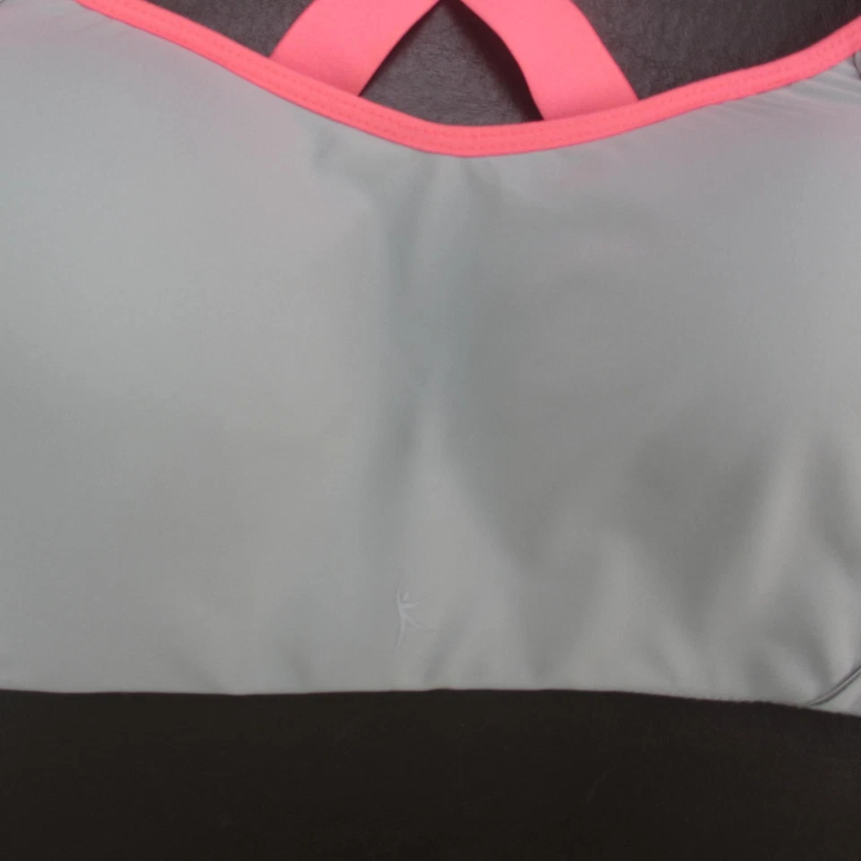 Danskin Now Sports Bra Womens 38DD Gray Pink Padded Crossback Athletic - Image 3 of 4