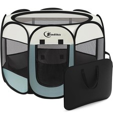 Dog Cat Playpen, Puppy Pet Playpen Indoor for Small Dog Crate Tent Cage Outdo...