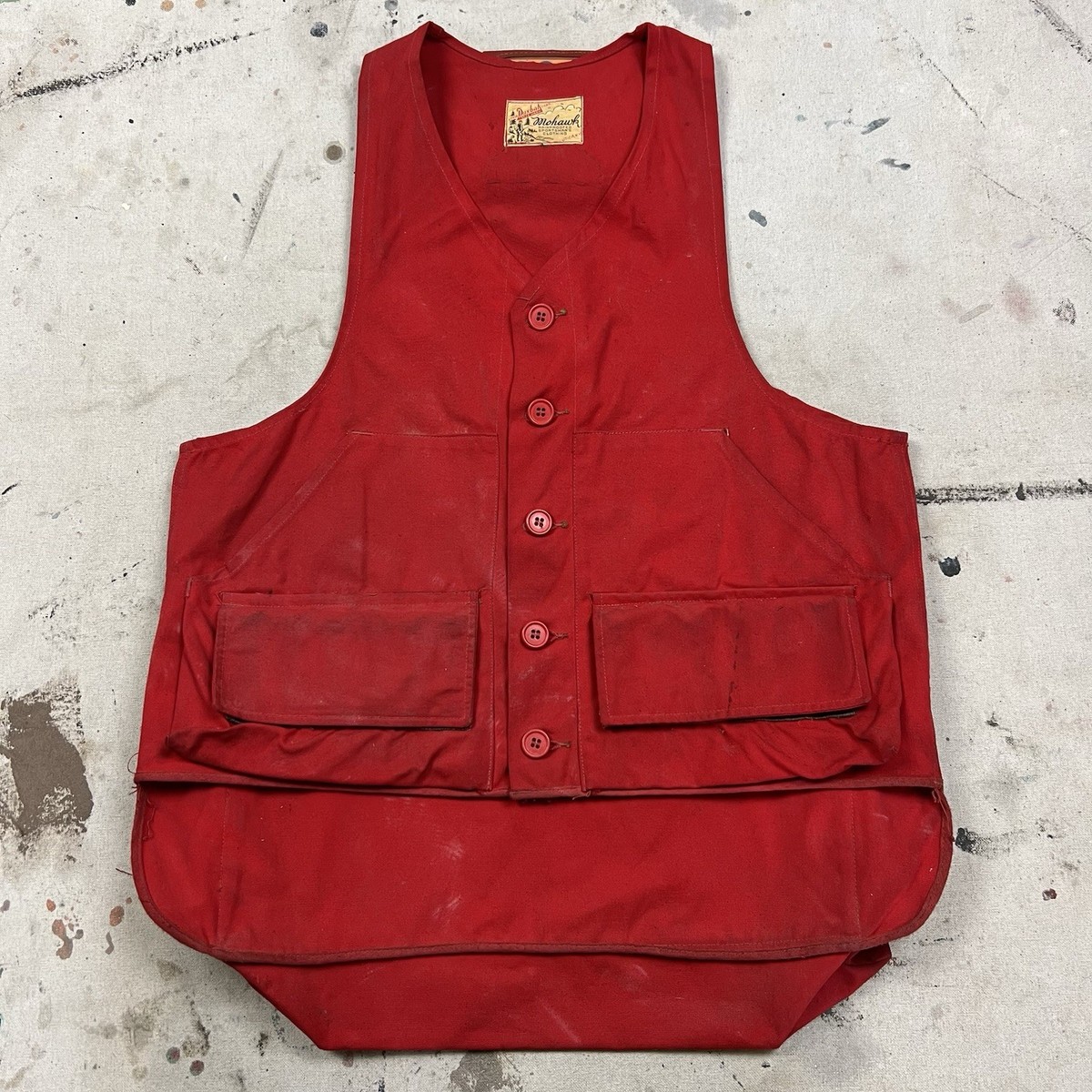 トップス special! 40s Duxbak Hunting Vest Vintage 40s 50s Utica Duxbak Mohawk Cotton Canvas Hunting Vest