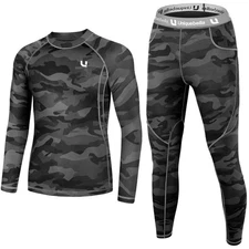 UNIQUEBELLA Mens Thermal Underwear Set Long Sleeve Tops Long Johns Thermal