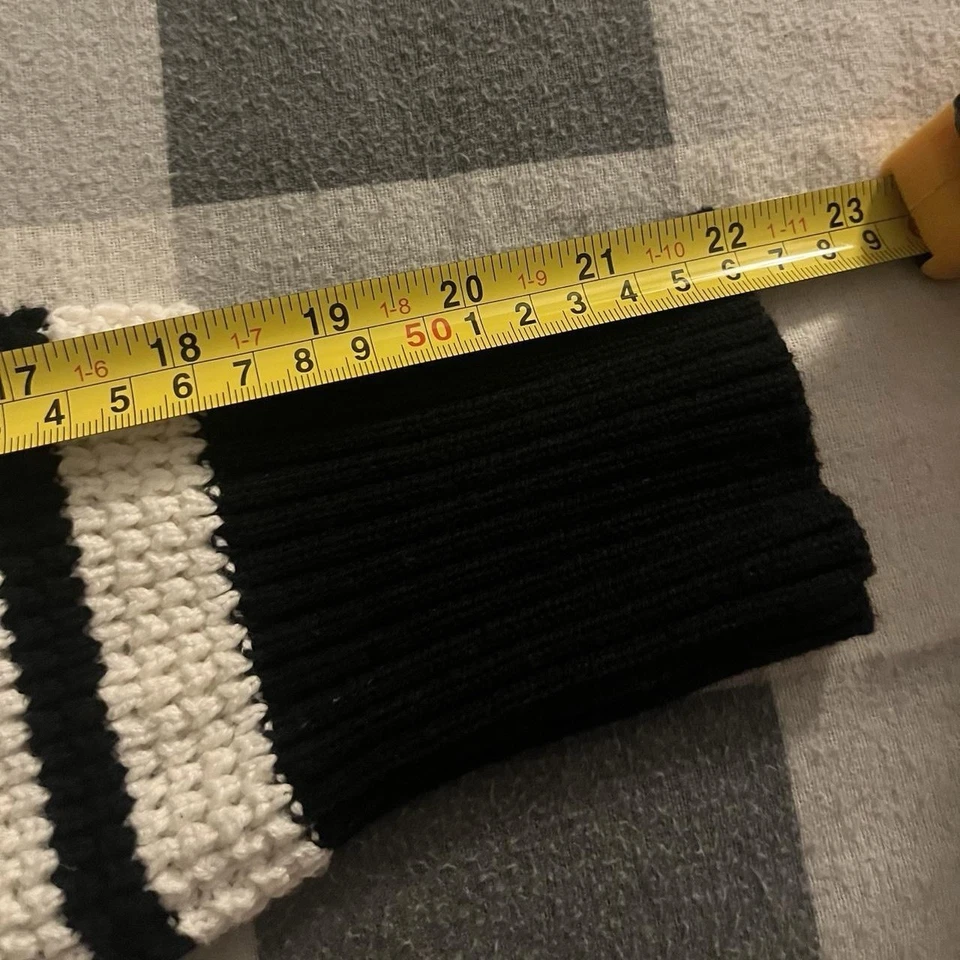 SUÉTER MUJER BLANCO Y NEGRO A RAYAS, PUNTO CUARTO CREMALLERA MANGA LARGA Foto 3 de 4