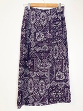 Talbots Silk Purple Paisley Midi Skirt Size 4 Lined Classic Modest Feminine