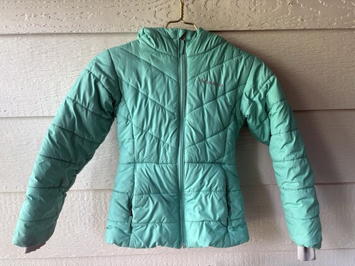 Columbia Girl’s Hooded Insulated Jacket Teal Size 7/8