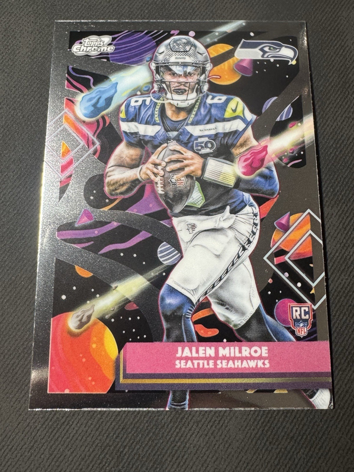 Jalen Milroe 2025 Topps Chrome Cosmic Rookie Card