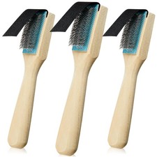 Perthlin 3 Pcs Dance Shoe Brush Suede Sole Wire Ballroom Beige, Black