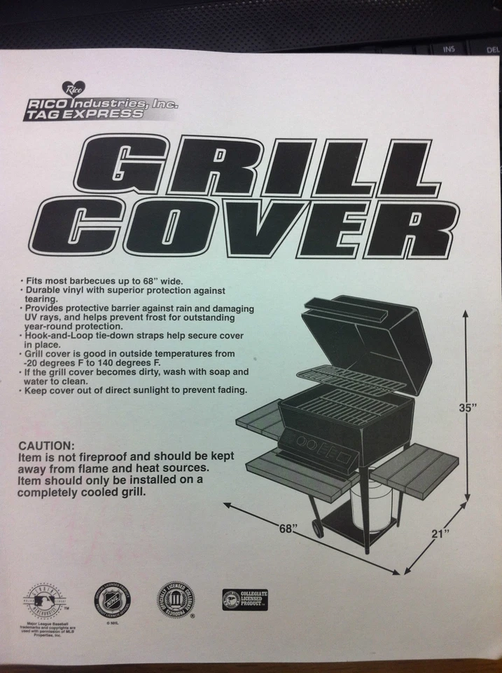 Capa para churrasqueira econômica da MLB da Rico Industries compatível com até 68" - Imagem 2 de 2