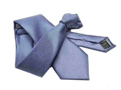 Cravate En Soie 100% Made In Italy - Bleu Jeans Irisé Changeant - Neuve Avec étiquette