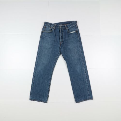 Levi's 501 D'Occassion (Cod.H2911) W34 L32 Raccourci Vita Haute Homme Jeans en - Afbeelding 1 van 4