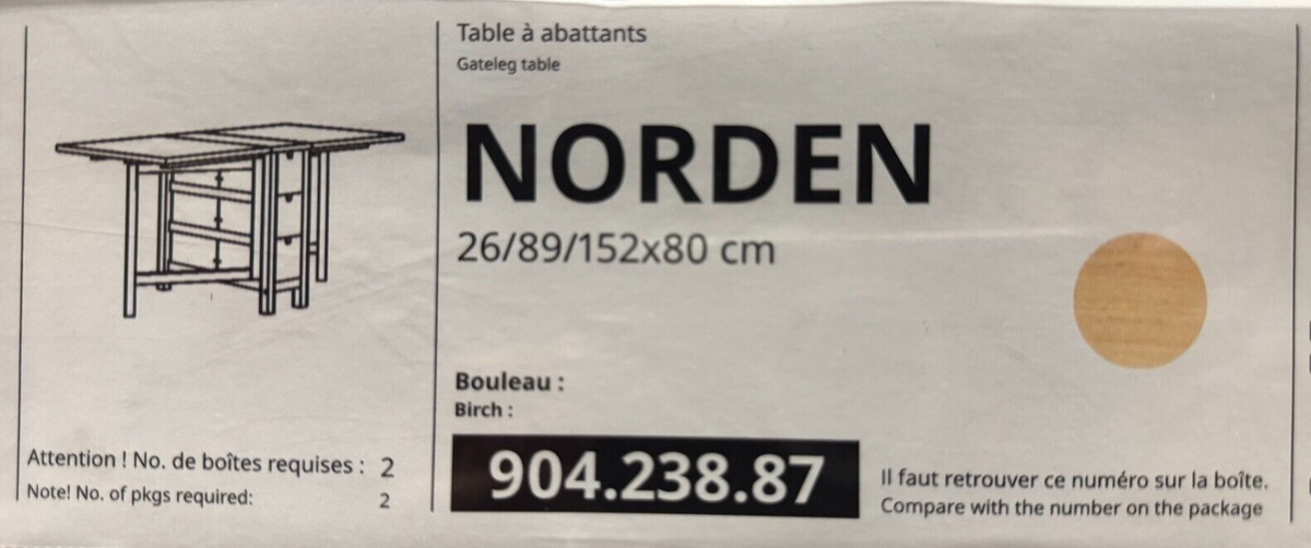 【ミミ】 IKEA NORDEN ノールデンテーブル 152x80 cm Brand New IKEA NORDEN Gateleg Table Birch 152x80 cm (59