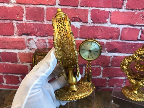 AS-IS Lot of 4 RARE Vintage - STYLEBUILT GOLD FILIGREE Boudoir French FOR REPAIR - Picture 18 of 24