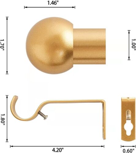 1 Zoll verstellbare Standard dekorative Gardinenstange, Edelstahl einzelner Vorhang - Bild 3 von 6