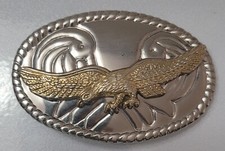 Vintage Soaring Eagle Country Western Style Oval Belt Buckle