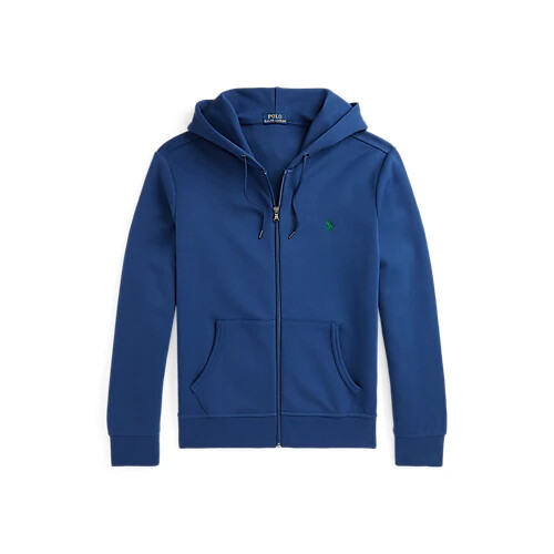 Polo Ralph Lauren doppia maglia full zip blu verde pony felpa con cappuccio uomo TG S