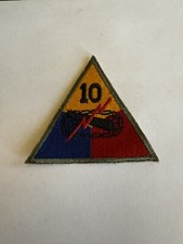 ORIGINAL MILITARY PATCH OLDER WW2 ERA US ARMY 10TH ARMORED DIVISION #1