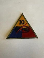 ORIGINAL MILITARY PATCH OLDER WW2 ERA US ARMY 10TH ARMORED DIVISION #1