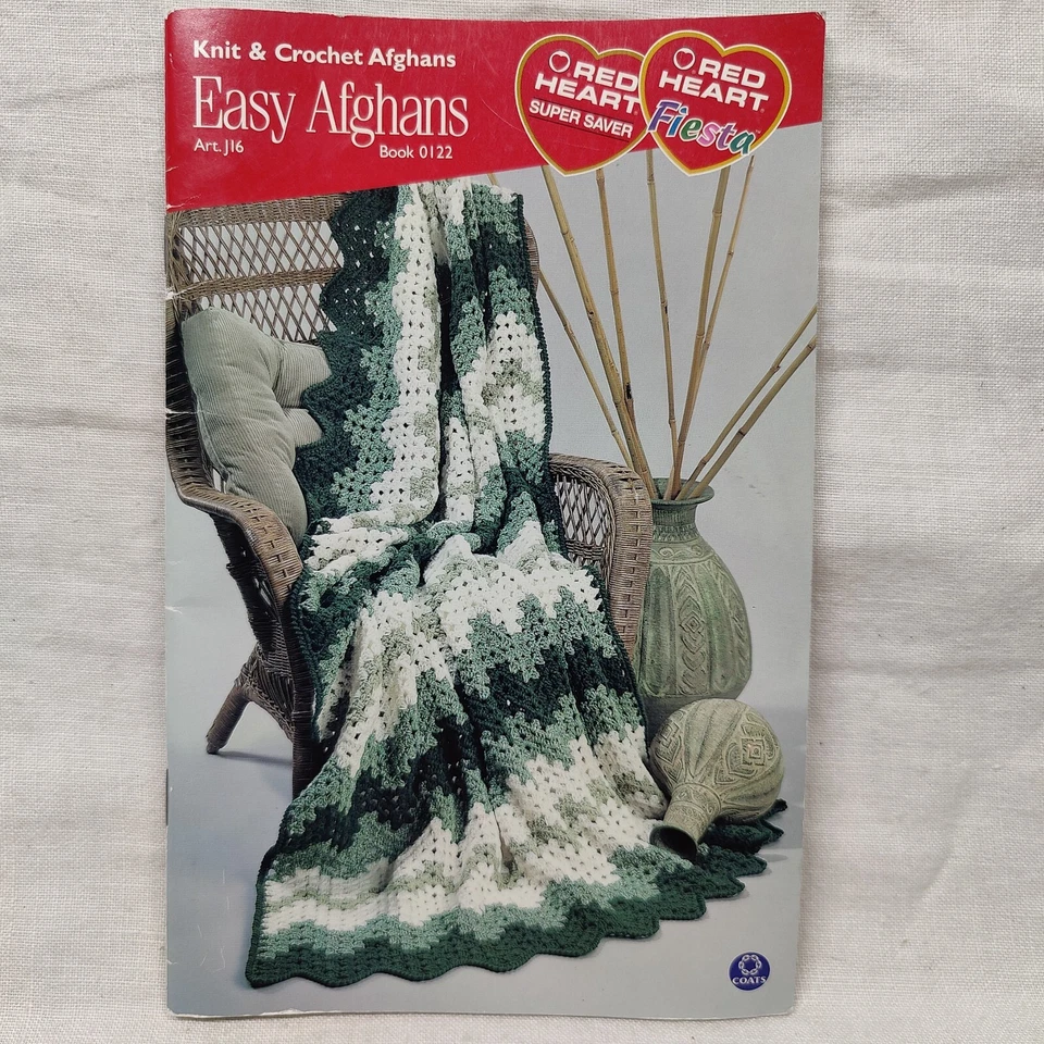 2001 Red Heart Crocheted Afghans Knit & Crochet Yarn Design Pattern Book # 0122 - Image 4 of 4