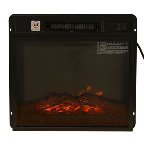 18" Electric Fireplace Freestanding & Wall-Mounted Heater Log Flame Remote - Picture 1 of 11