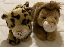 Lot Of 2 Yomiko Classics Russ 12  Stuffed Animals: Leopard 12234  Lion 12235