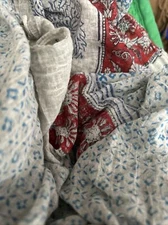 SCARF Multicolored Striped Lightweight  Tassels 70" x 40” Wide Blues Reds