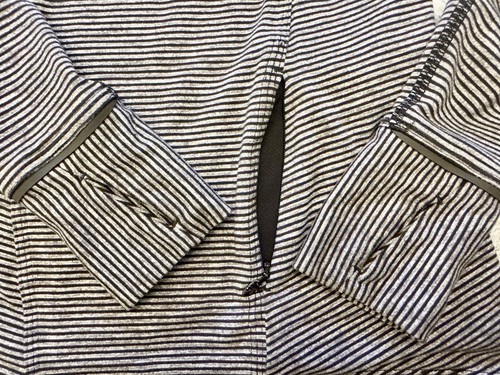 Lululemon Top Jacket Womens 4 Gray Black Striped Athleisure Yoga Outdoor Pocket - Picture 7 of 10