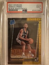 2021-22 Donruss Joshua Primo Choice Black Gold Rated Rookie RC #7/8 PSA 9 Spurs