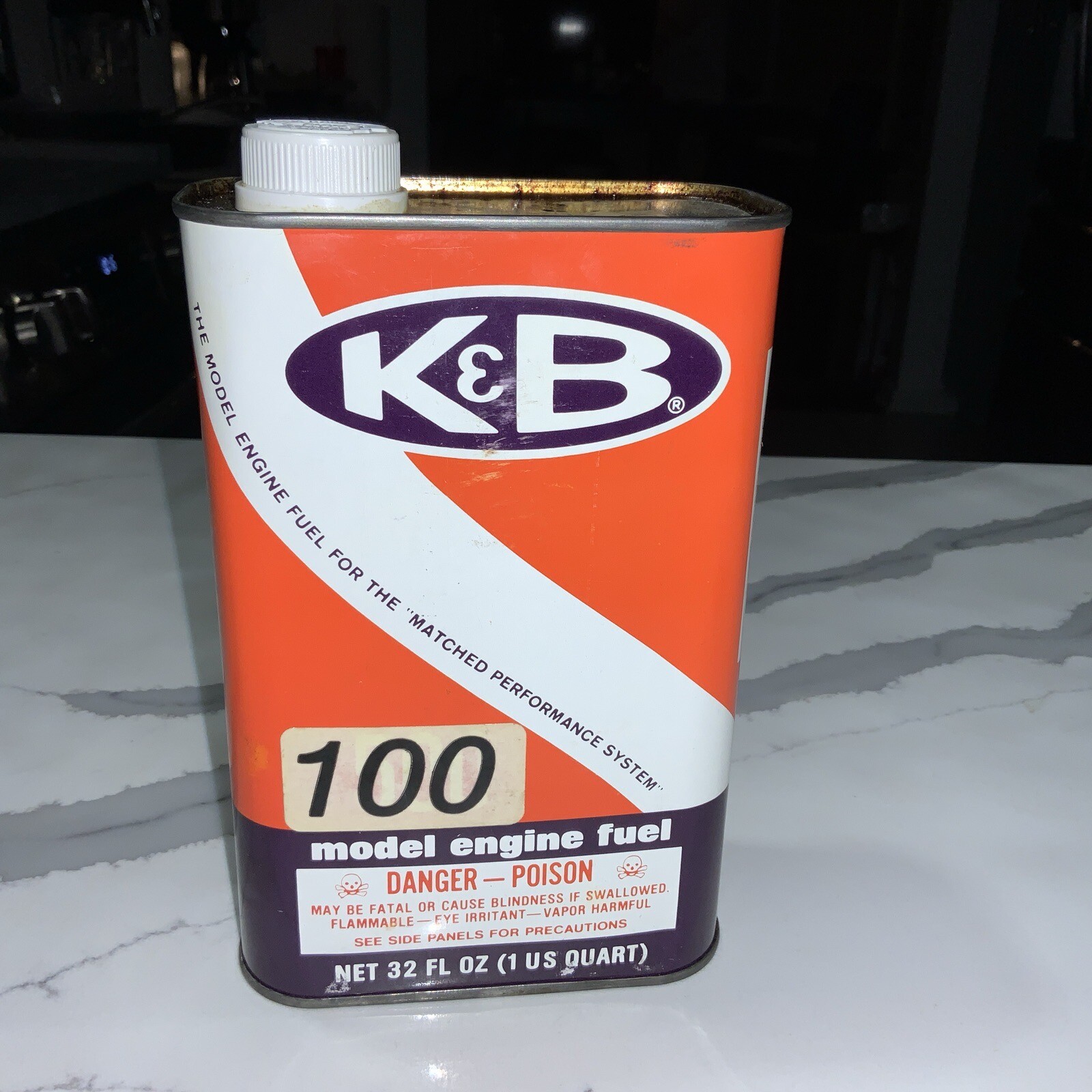 Vintage K&B 100 Model Engine Fuel "For Free Flight" 32 oz 1 Quart Can Not Full eBay
