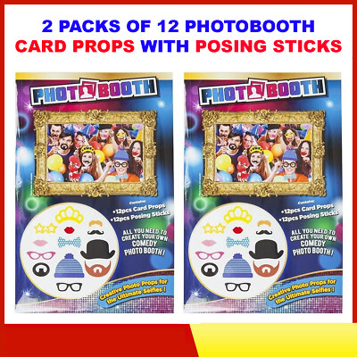 2 x Erwachsene 12 Stck. Photo Booth Selfie Requisiten Zum Selbermachen Hochzeit Partys Geburtstag Zubehör