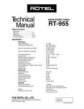 Service Manual Guide For Rotel RT-955