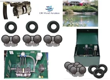 NEW 1/2hp Large Lake Pond Aeration Kit-3 Diffuser 300' Sink Tube +Cabinet 1+acre