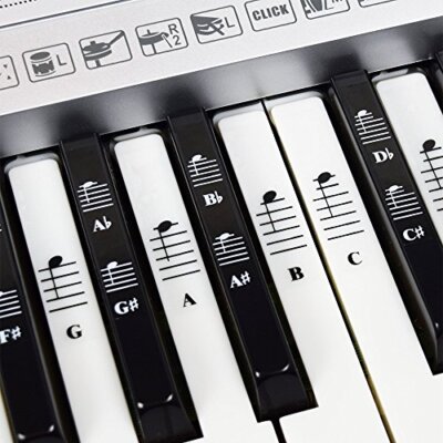 Piano and Keyboard Music Note Full Set Stickers for White and Black Keys
