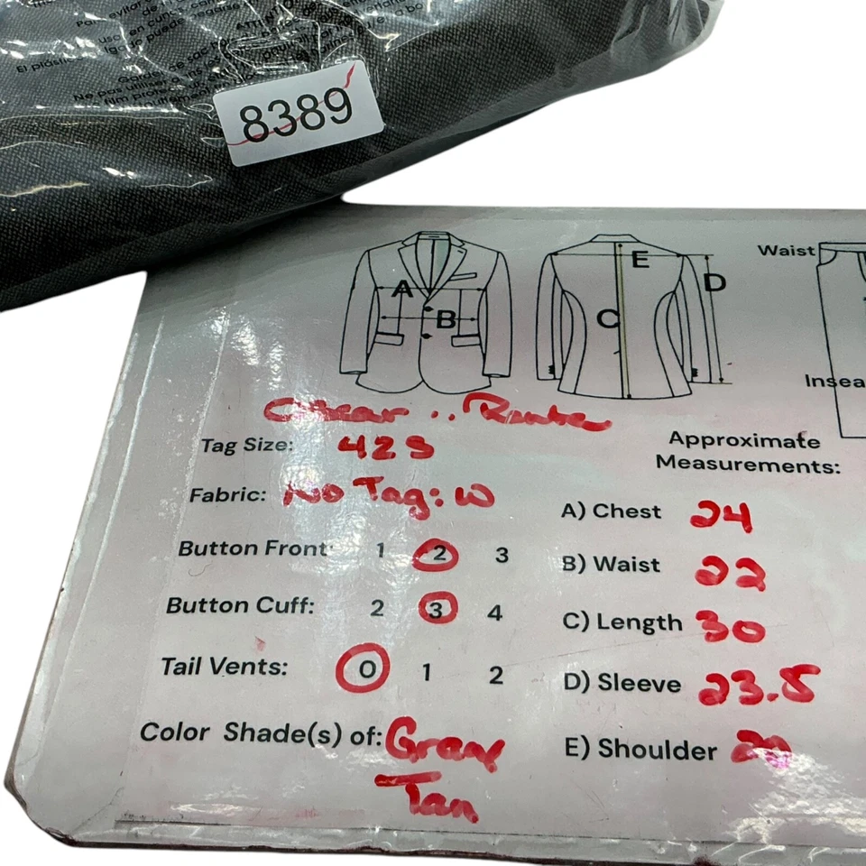 42S Oscar de la Renta Traje Chaqueta Abrigo Deportivo Blazer Marrón Tostado Beige/Gris Foto 3 de 4
