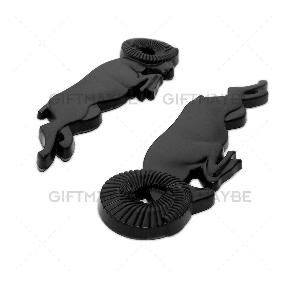 2pcs Black 3D Leaping Ram Body Fender Badge Emblem Nameplates for Ram Dodge - Imagem 4 de 4