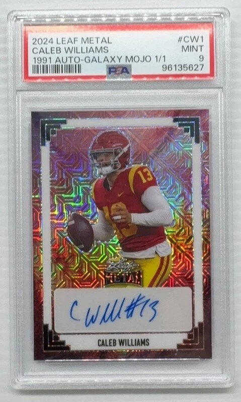 Caleb Williams Leaf Metal 1991 Leaf Autographs #CW1 Galaxy Mojo 1/1