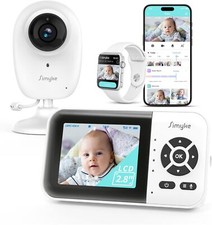 Smart Video Baby Monitor,2.8inch Display,1080p Camera,1500ft Long White