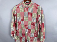 Eddie Bauer Patchwork Madras Shirt Women's Medium Green Red La Conner Plaid