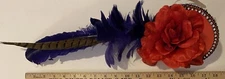 Red Hat Society rhinestone headband fascinator Rose and flower headdress