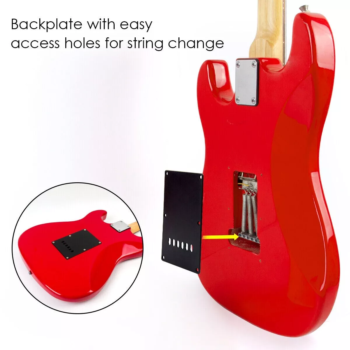 New Backplate STRAT Black 1 Ply for Guitar STRATOCASTER