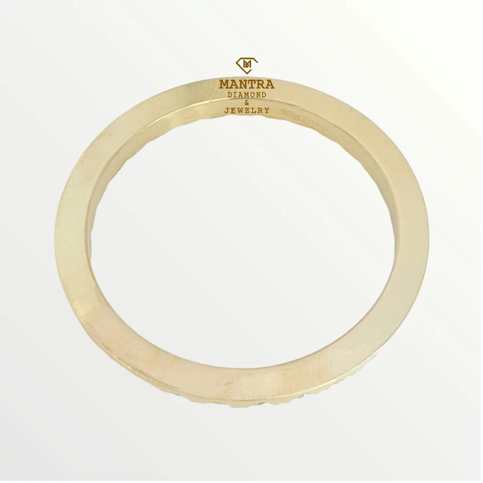 Bisel de reloj personalizado 36 mm 10 punteros moissanita real tachonado chapado en oro de 10 quilates Foto 3 de 3