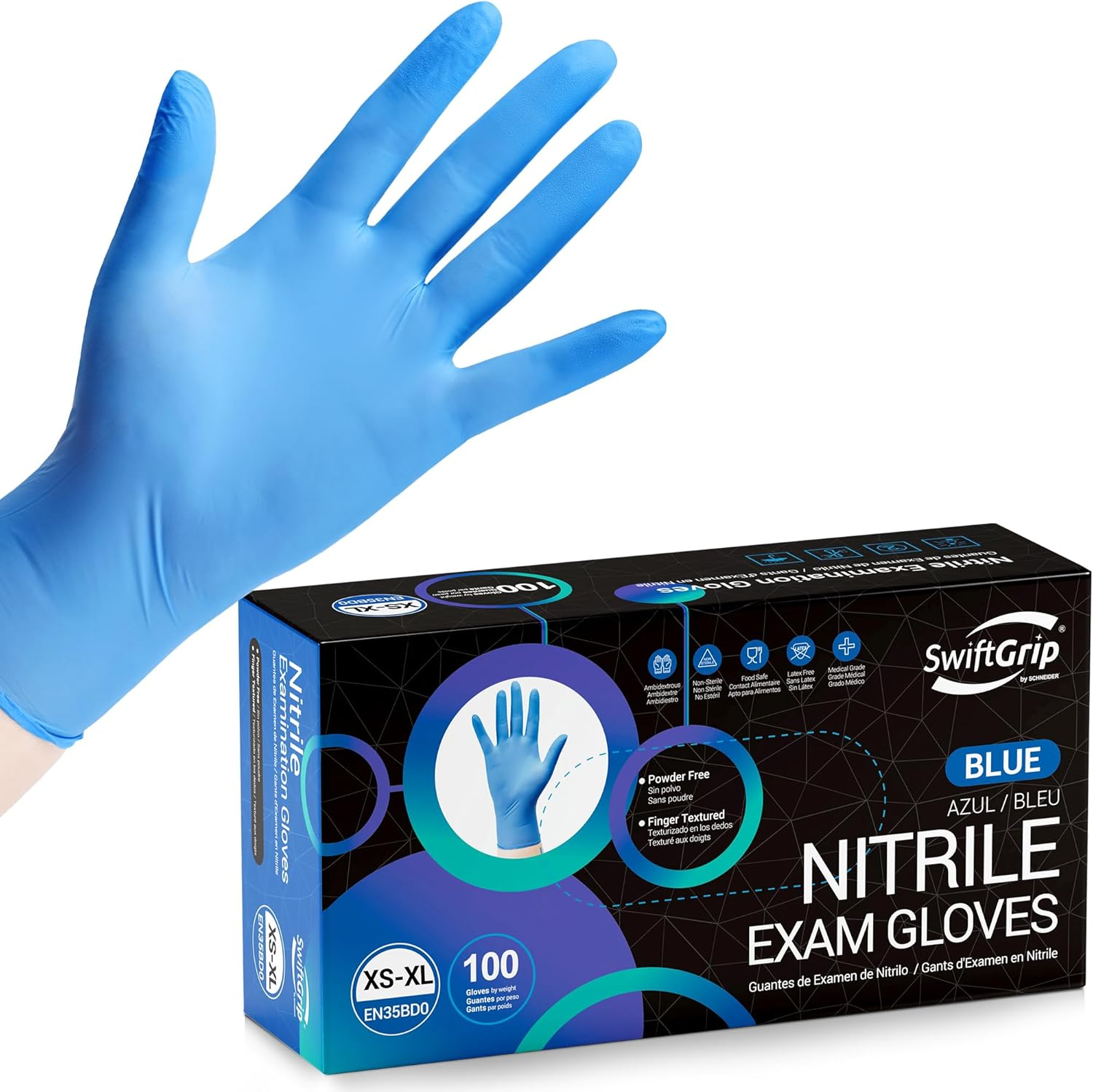 Disposable Nitrile Exam Gloves Latex Free Medical Blue