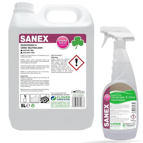 Clover Sanex Urine Wee Pee Neutraliser Hard Floor & Carpet Cleaner Dog