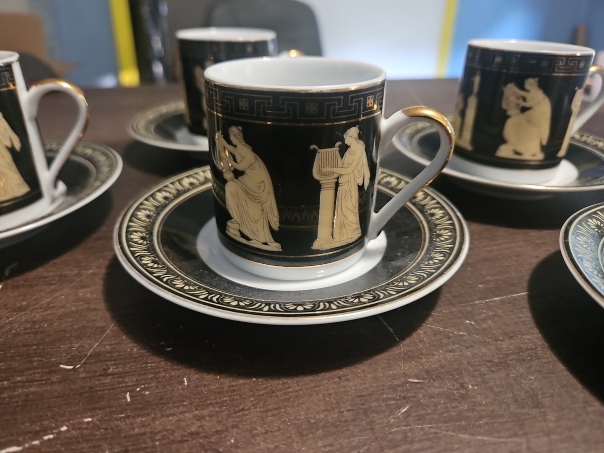 Yamasen Gold Collection Fine Porcelain 24k Gold Plated Tea Cups