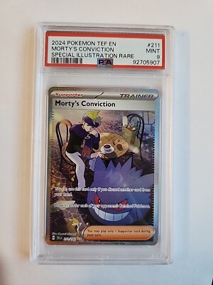2024 POKEMON TEF EN-TEMPORAL FORCES #211 MORTY&rsquo;S CONVICTION PSA 9 